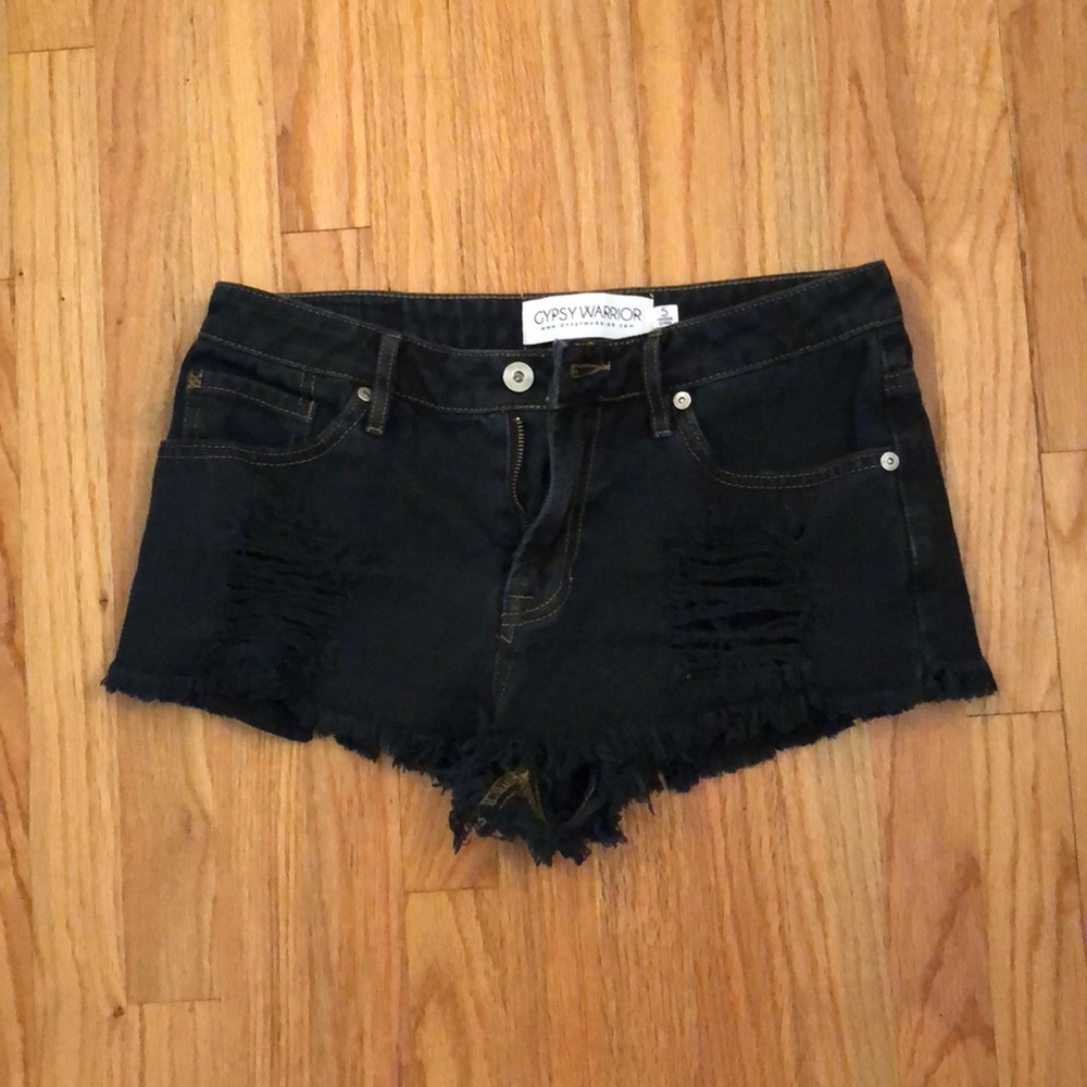 High waisted jean shorts